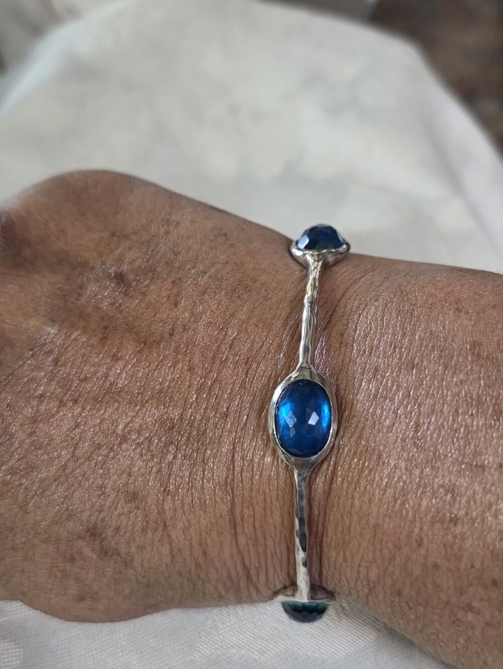 Ippolita Rock Candy 5 Stone Bangle Bracelet, Quartz, MOP, SS - Picture 14 of 14